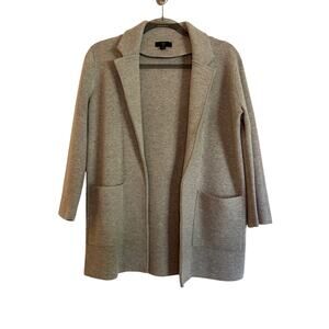 J. Crew 365 Sophie Open Front Sweater Blazer Size XXS Gray Cotton Merino Wool
